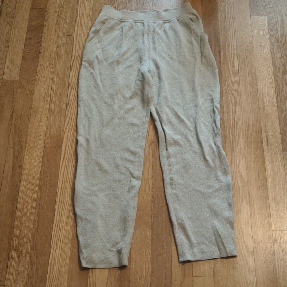 Escada gold elastic waist pants, 38